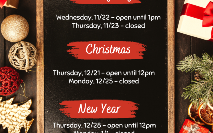 Holiday Hours 2023 